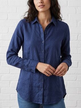 Divided Blue 100% Cotton Button Down Long Sleeve